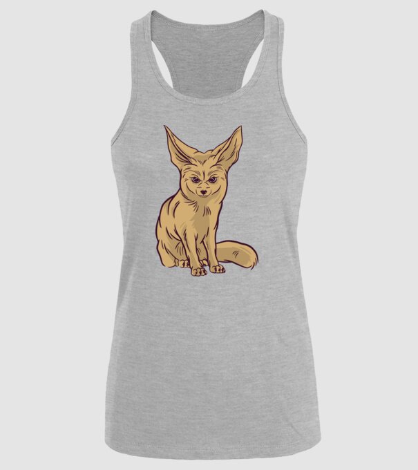 Vulpe de deșert model gri pe tricou
