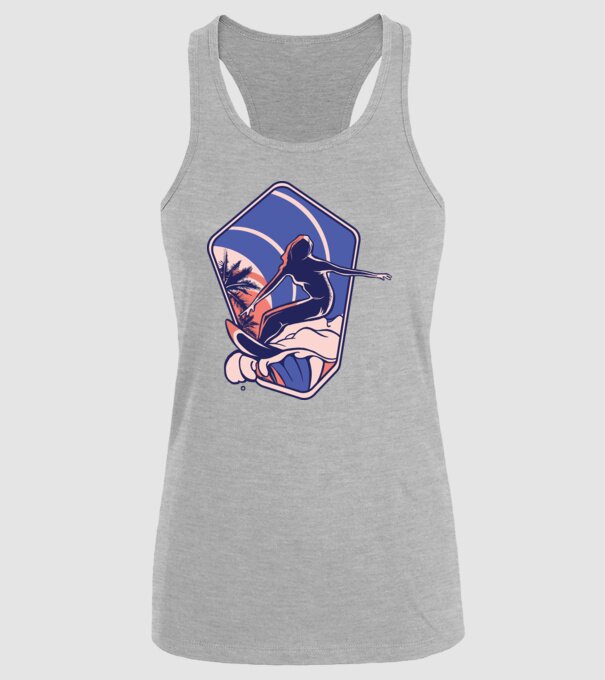 Surf ilustrare model gri pe tricou