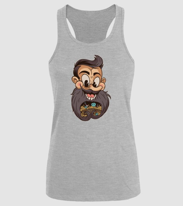 Comoară barbă model gri pe tricou