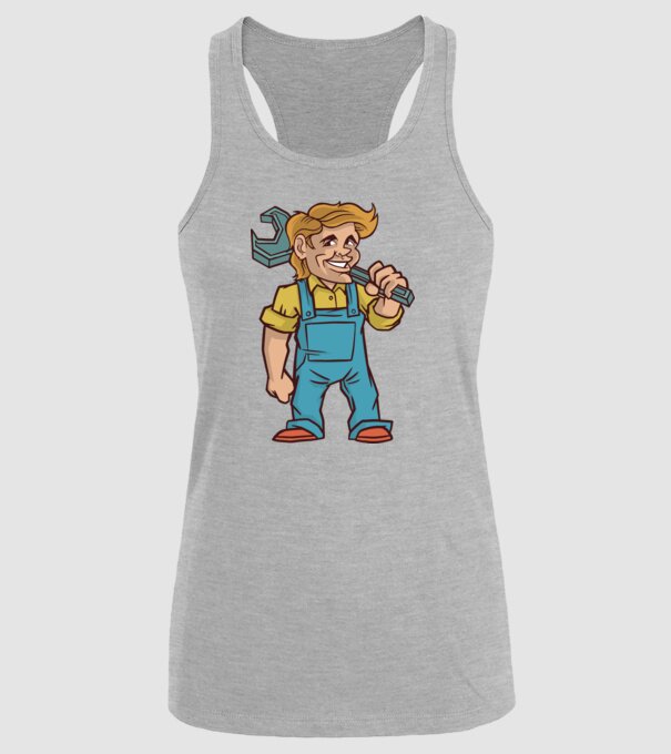 Instalator model gri pe tricou