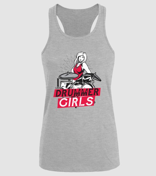 Îmi plac fetele bateriste model gri pe tricou