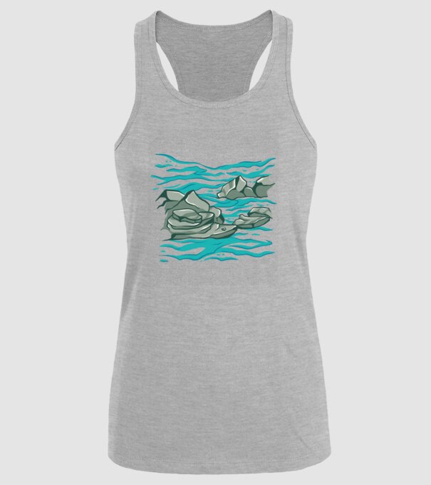 Oceanul cu Stânci model gri pe tricou