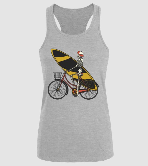 Schelet surfer model gri pe tricou