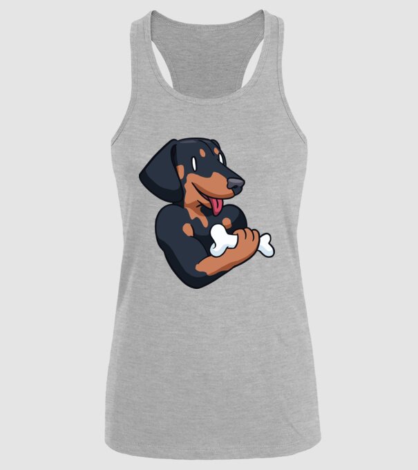 Antrenament Teckel model gri pe tricou