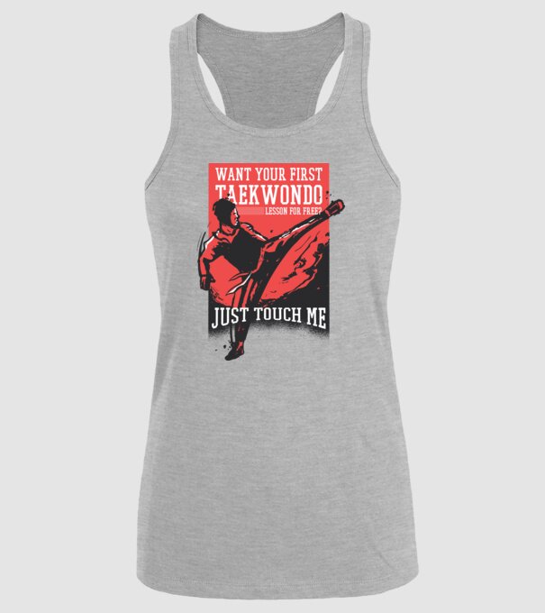Lecție de Taekwondo model gri pe tricou