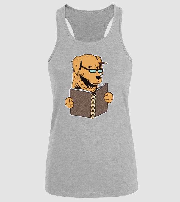 Câine Studiind model gri pe tricou