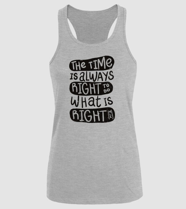 The time is always right model gri pe tricou