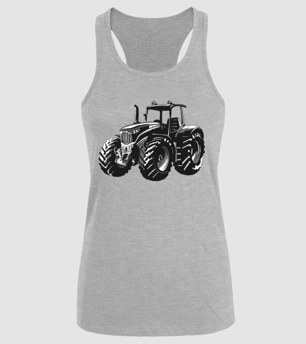 Tractor model gri pe tricou