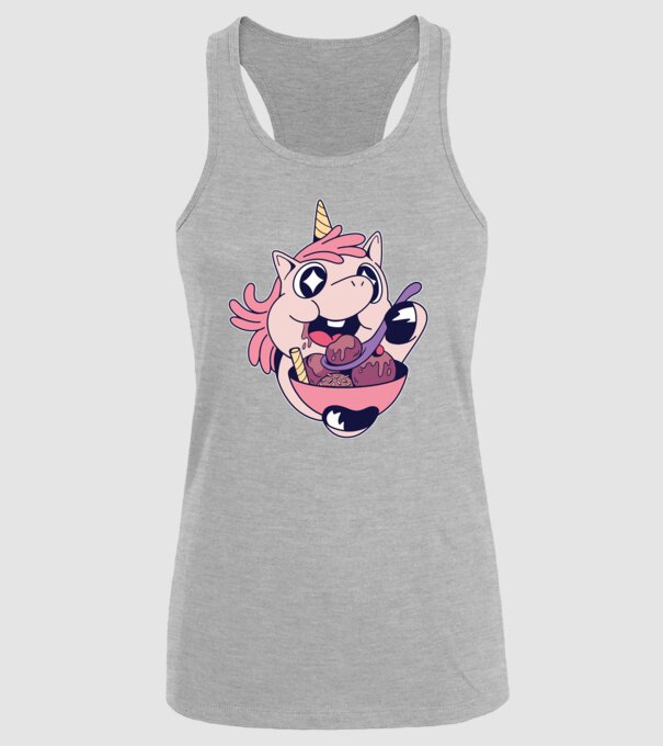 Unicorn Înghețată model gri pe tricou