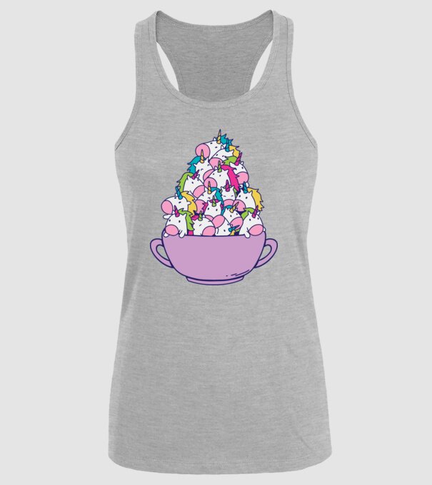 Bol Unicorn model gri pe tricou