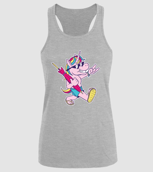 Unicorn În vacanță model gri pe tricou