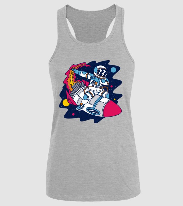 Astronaut DAB model gri pe tricou