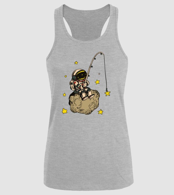 Pescar Astronaut model gri pe tricou