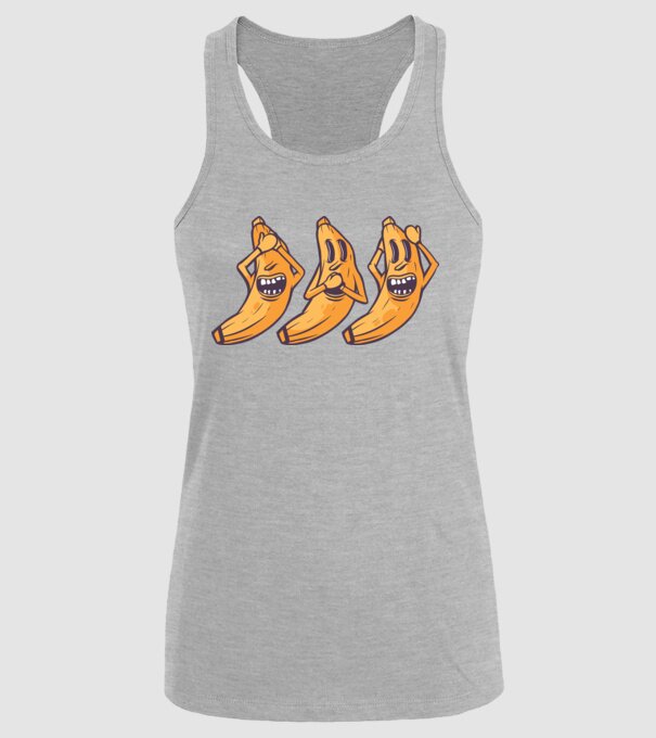 Banane amuzante - Nu vede, nu vorbește, nu aude model gri pe tricou