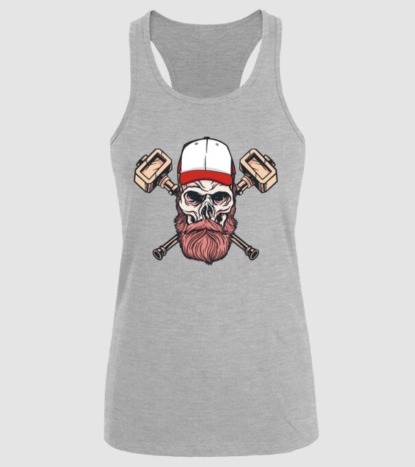 Craniu Viking model gri pe tricou