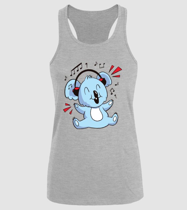 Koala iubitor de muzică model gri pe tricou
