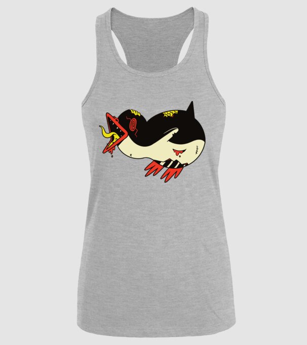 Pinguin Zombie model gri pe tricou