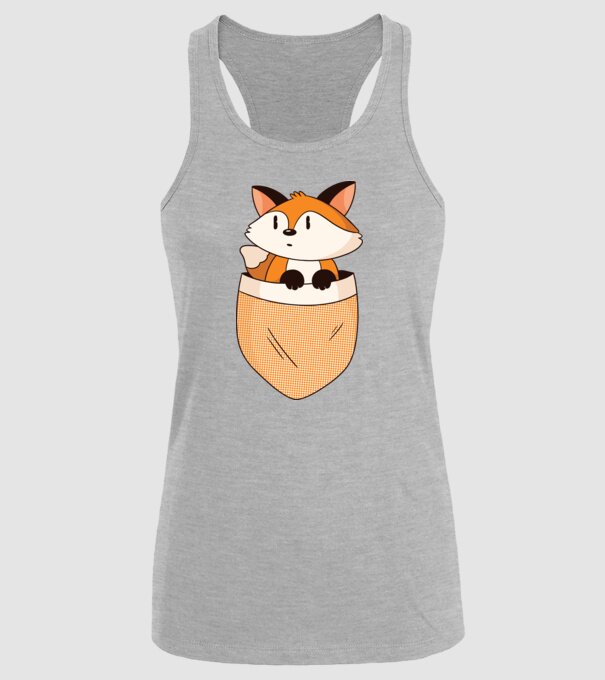 Vulpe de buzunar model gri pe tricou