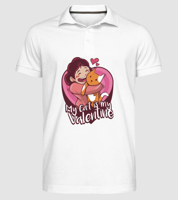 'Pisica mea este dragostea mea Tricou drăguț pentru Valentine''s Day' model alb pe tricou