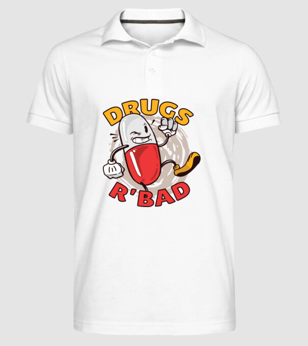 Drogurile sunt rele model alb pe tricou