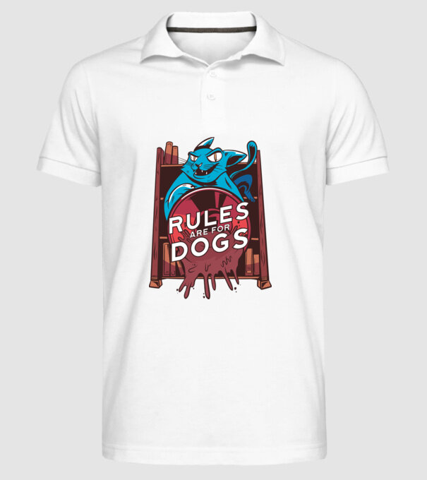 Regulile sunt pentru câini Cu pisică model alb pe tricou