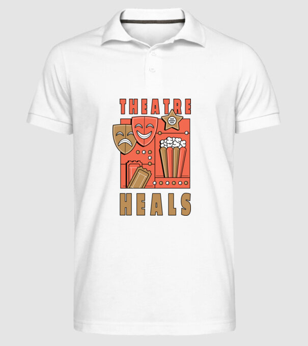 Teatrul vindecă model alb pe tricou