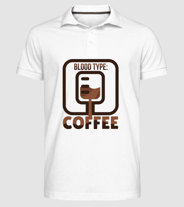 Grupa mea de sânge este cafeaua model alb pe tricou