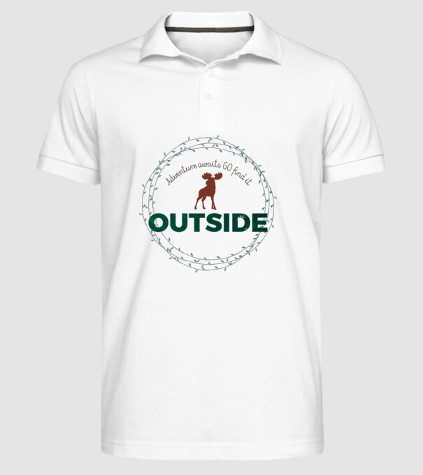 Adventure awaits model alb pe tricou