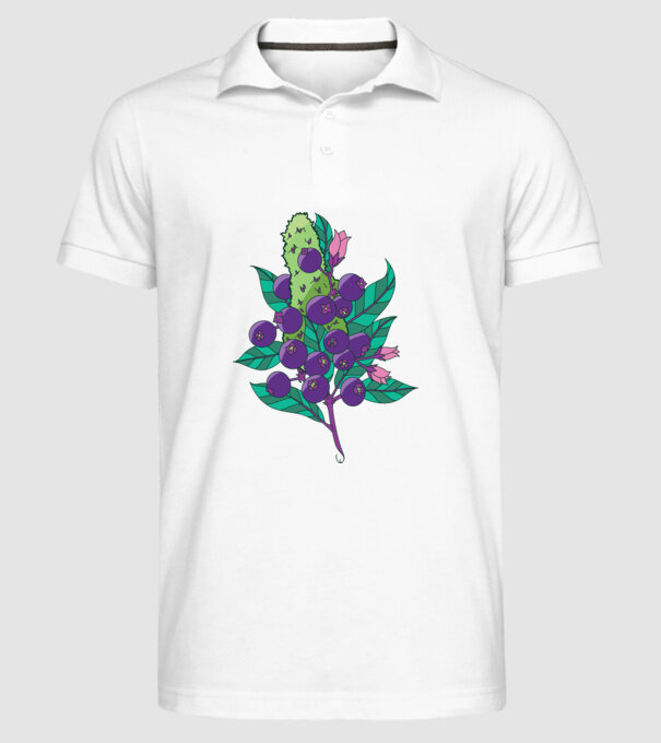 Arbust de afine model alb pe tricou