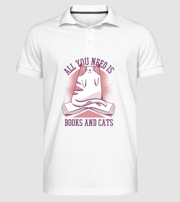 All You Need Is Books And Cats model alb pe tricou