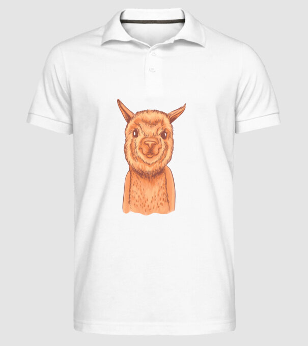 Cap de Alpaca model alb pe tricou