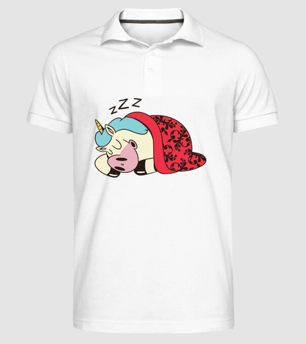 Unicorn adormit model alb pe tricou