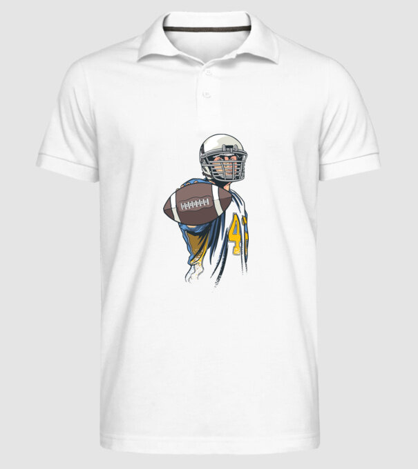 Jucător de fotbal American model alb pe tricou