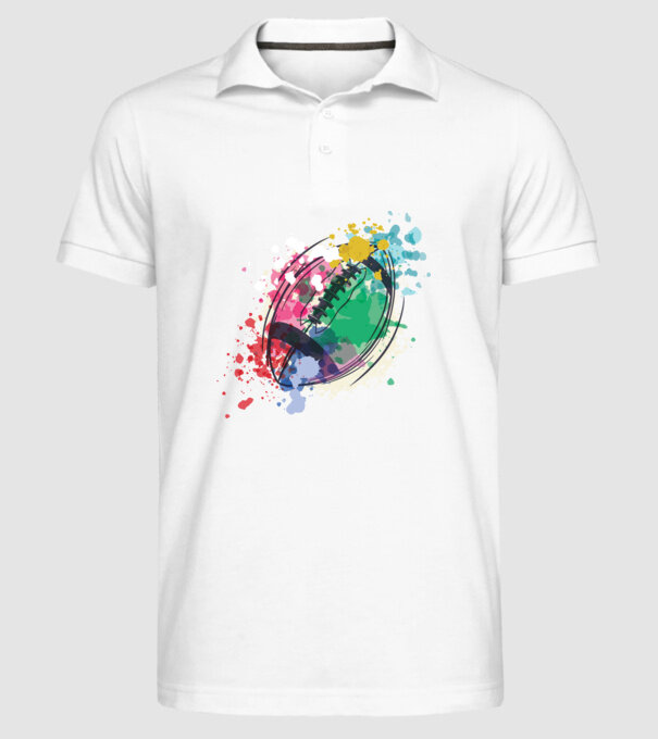 Fotbal american Acuarelă model alb pe tricou