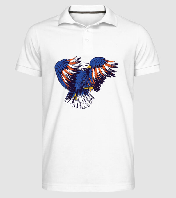 Vultur American model alb pe tricou