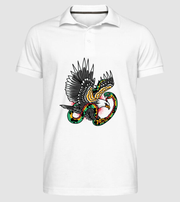 Vultur American model alb pe tricou