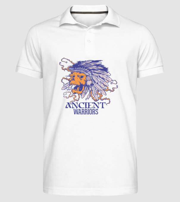 Ancient Warriors model alb pe tricou