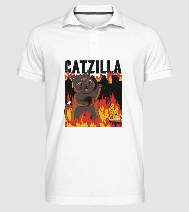 Anime Catzilla model alb pe tricou