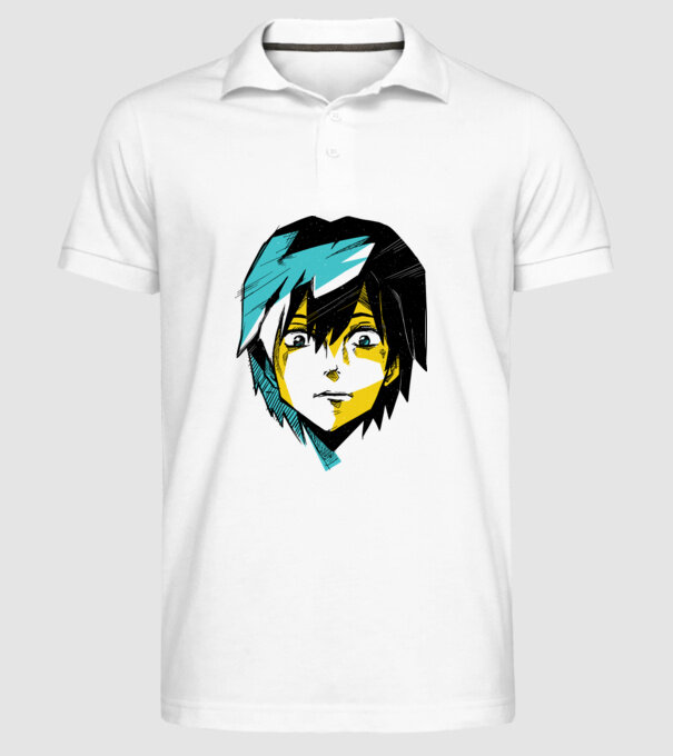 Cap Anime model alb pe tricou