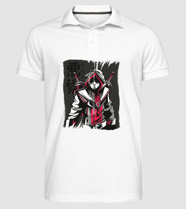 Războinic Anime model alb pe tricou