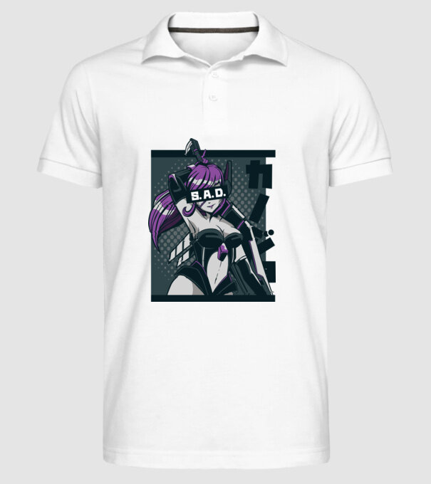 Anime fată model alb pe tricou