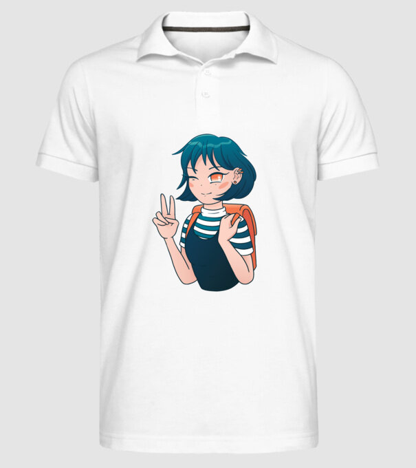Anime fată model alb pe tricou