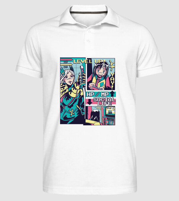 Anime Vaporwave benzi desenate model alb pe tricou