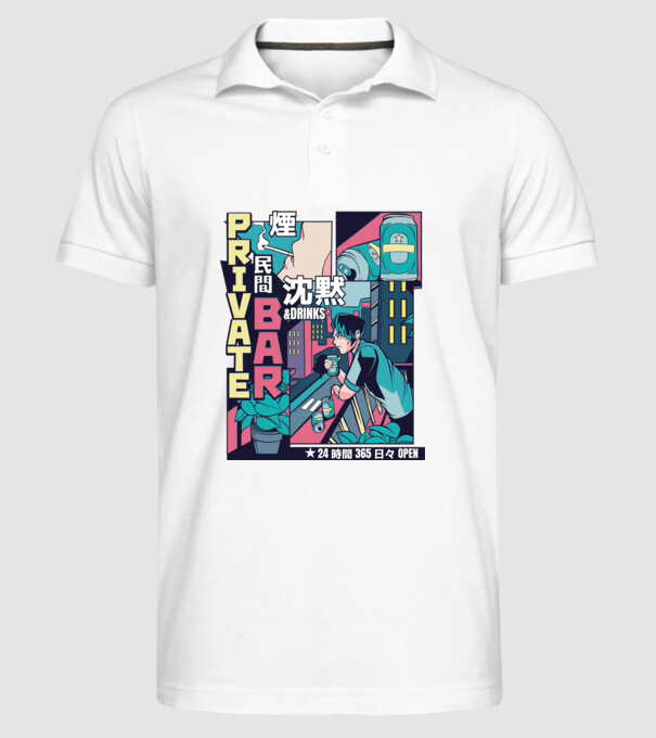 Anime Vaporwave benzi desenate model alb pe tricou