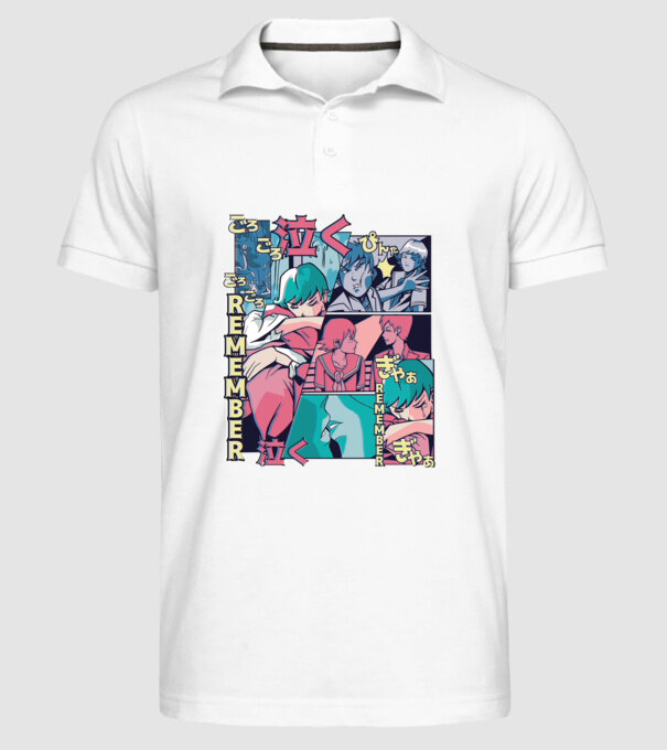 Anime Vaporwave benzi desenate model alb pe tricou