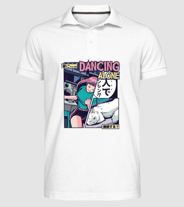 Anime Vaporwave benzi desenate model alb pe tricou