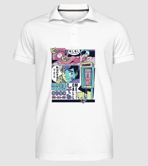Anime Vaporwave benzi desenate model alb pe tricou