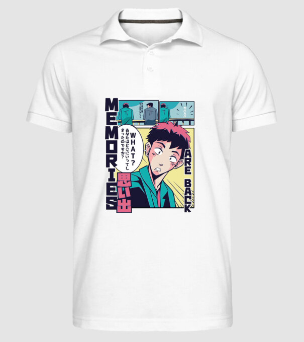 Anime Vaporwave benzi desenate model alb pe tricou