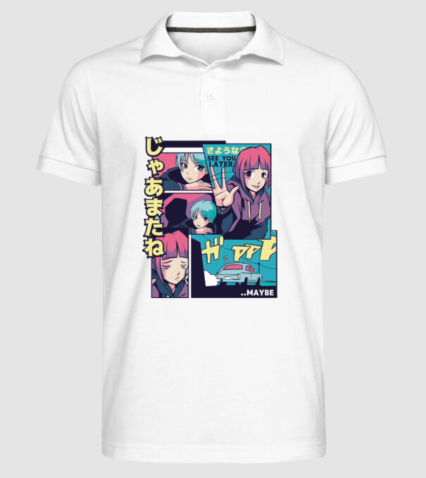 Anime Vaporwave See you Later model alb pe tricou