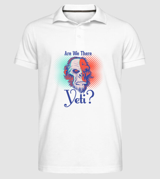 Are we there Yeti model alb pe tricou